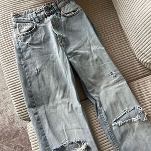 Zara Light Blue Straight Leg Jeans